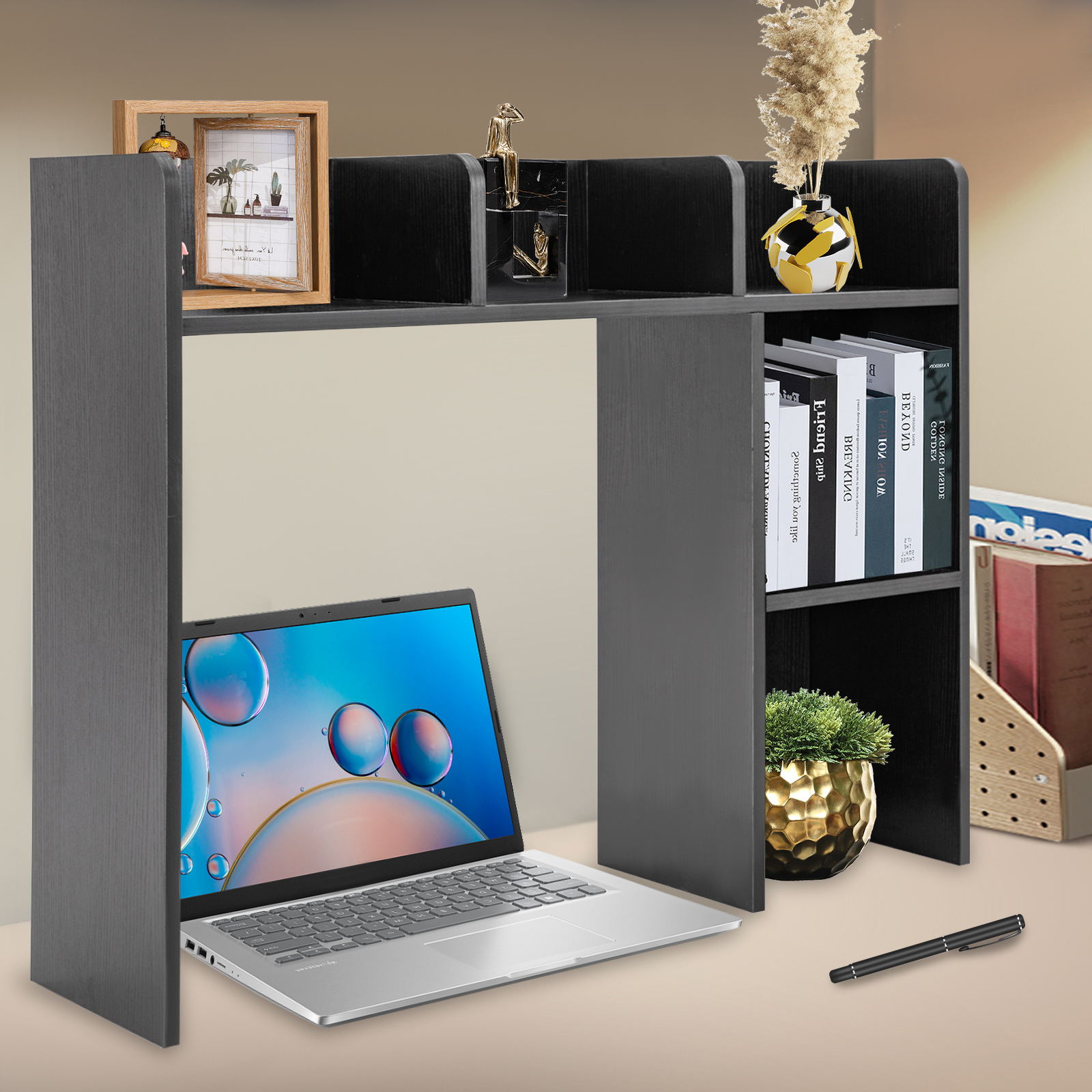 Wuzstar 3Tier Desk Bookshelf Organizer Office Bookshelf Holder Display