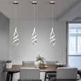 thumbnail image 1 of Wuzstar 3Pcs Spiral Wave Pendant Light,Modern Luxurious LED Hanging Lamp Fixture with Remote for Dining Room Bar, 1 of 11