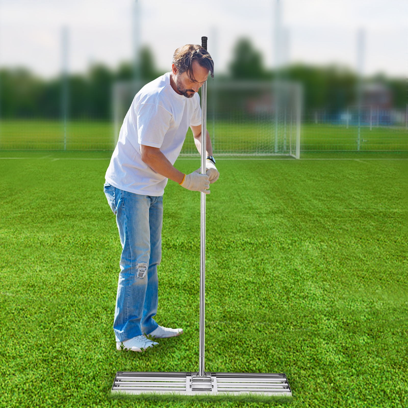 Wuzstar 40" x 10" Leveling Lawn Rake Stainless Steel Levelawn Tool for