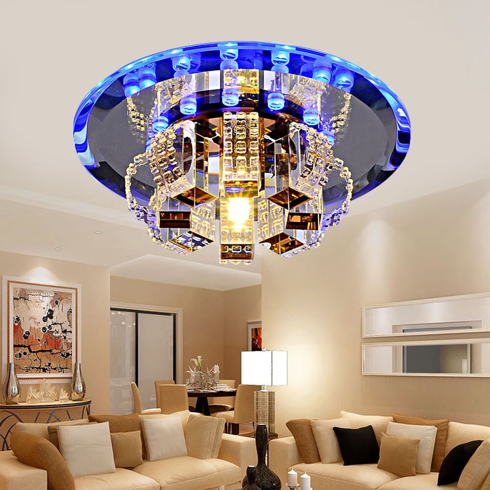 Wuzstar 7 Inch Modern Crystal LED Ceiling Lamp Mini Creative Flush Mount Chandelier Light Fixture