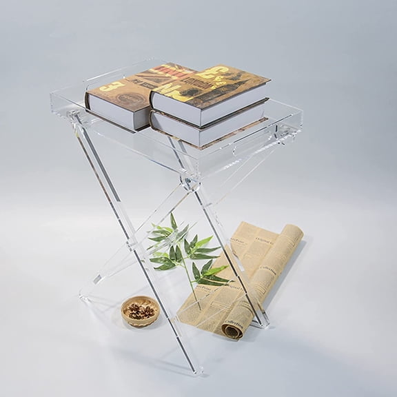 Wuzstar Acrylic Folding Table Rectangle Chic Desk Sofa Snack Coffee Laptop End Side Table