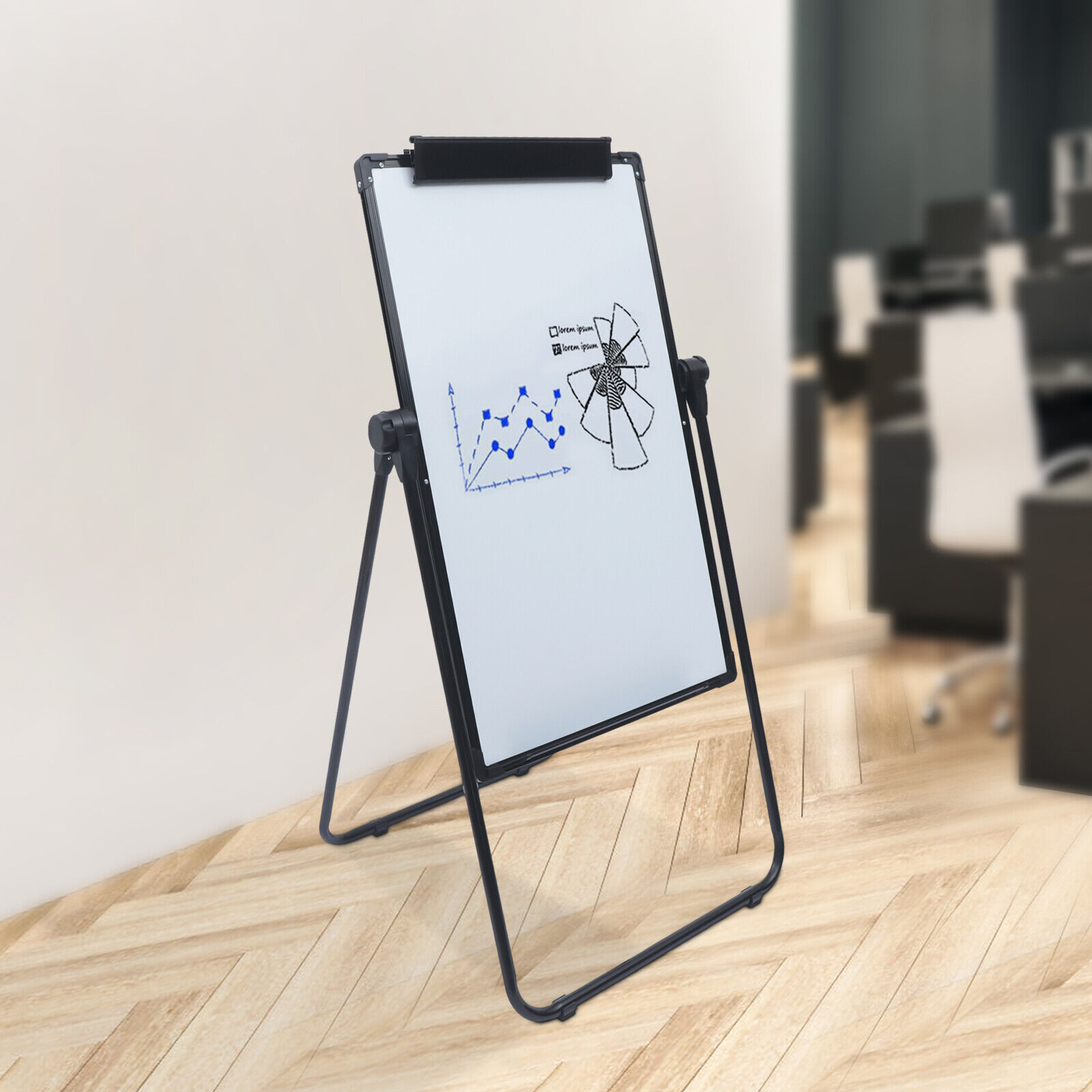 Wuzstar Dry Erase Board 24 x 35 Portable Double Sided Magnetic White Board  with Writing Set Height Adjustable White Board Easel