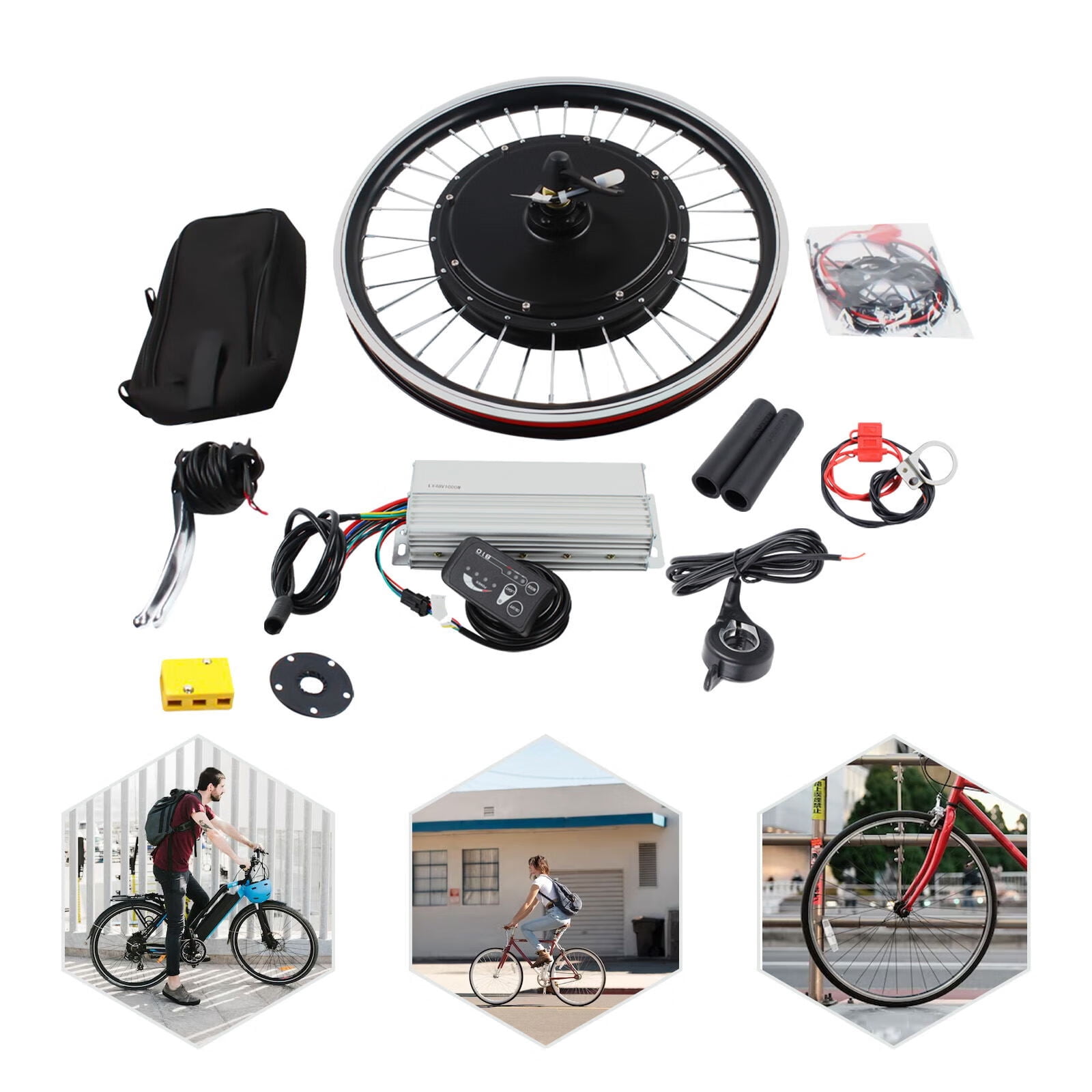 Wuzstar Electric Bicycle Motor Kit 20 Front Wheel Electric Bike Conversion Kit 48V 1000W E bike Hub Motor Kit with LCD Display Walmart