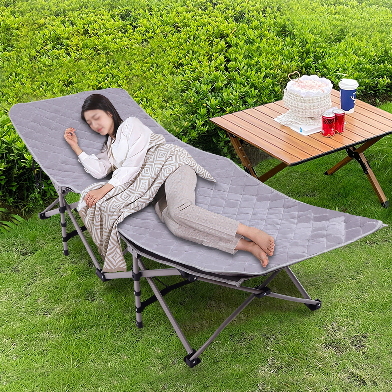 Wuzstar Folding Camping Cot with Soft Pad , Heavy Duty Sleeping Cots