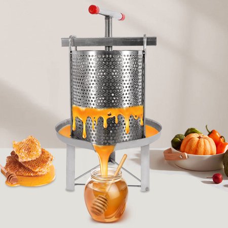 Wuzstar Manual Honey Press Extractor Stainless Steel Press Beekeeping Tool Honey Press Paraffin Machine,24cm
