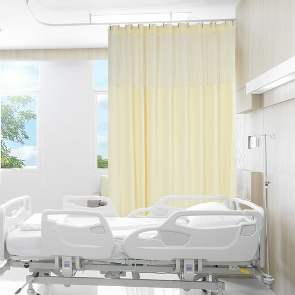 Wuzstar Medical Room Divider Curtains Privacy Cubicle Curtain Hospital Curtain with Mesh Top for Lab Clinic SPA Home ( Beige)