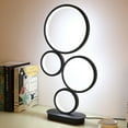 thumbnail image 1 of Wuzstar Modern LED Table Lamp Dimmable 4-Circle Bedside Table Light  RC Control for Bedroom Living Room Office, 1 of 13