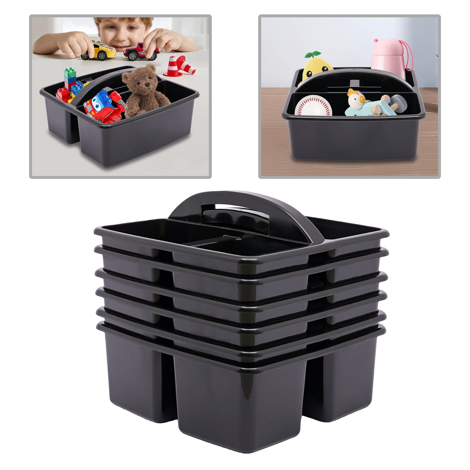 Wuzstar Plastic Storage Caddy Organizer Classroom Storage Bins W/4