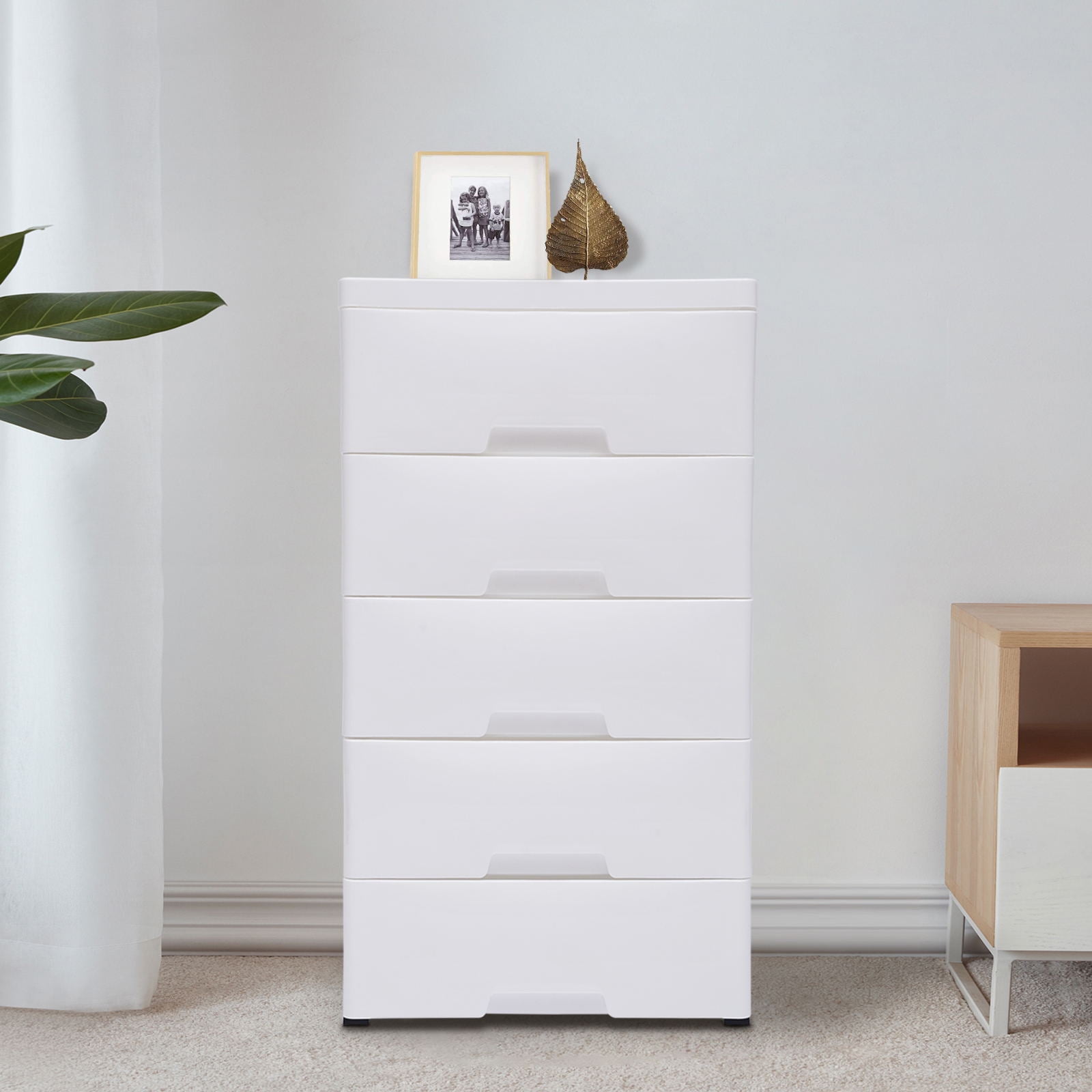 Wuzstar Plastic Storage Dresser Cabinet 5 Drawer Stackable