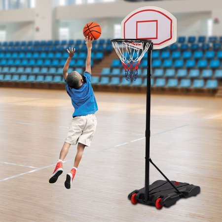 Wuzstar Portable Basketball Hoop 5.6-7Ft Height Adjustable Basketball Goal Indoor Outdoor Basketball System Goal Game Play Kids Sport