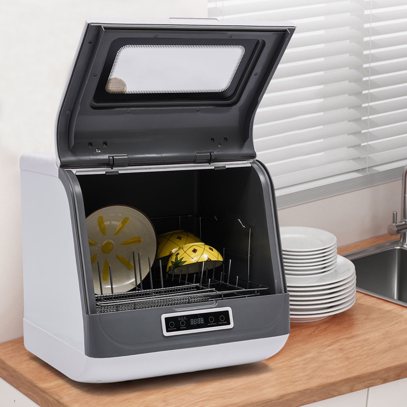 Wuzstar Portable Countertop Dishwasher Tabletop Hot Air Drying 3