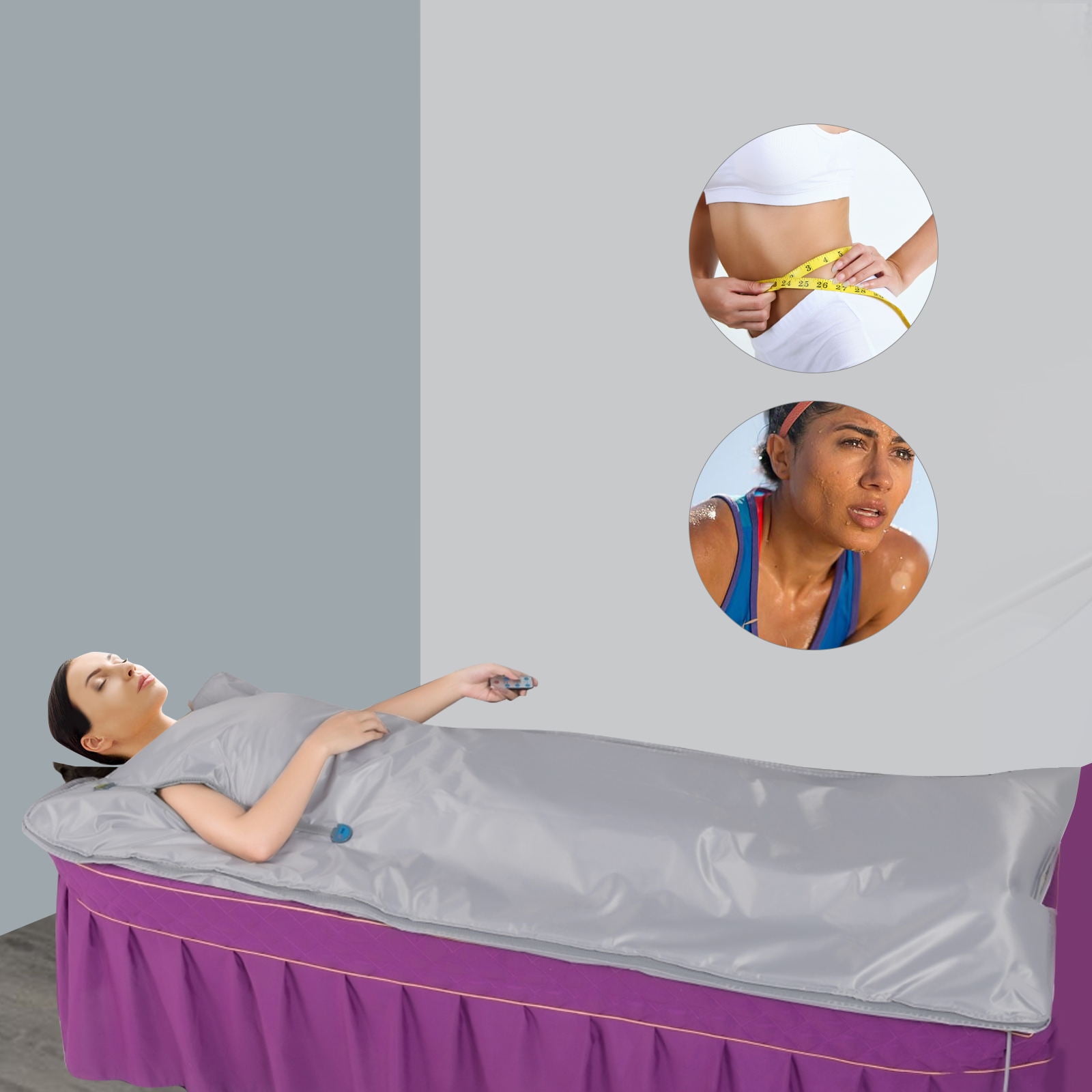 Portable Far Infrared Sauna Blanket For Detox U2013 Oxford Sauna Bag With Arm Holes, Carbon Fiber Heating, 95-176 U2109 Adjustable Temp