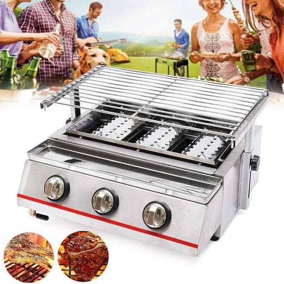 Wuzstar Portable Gas Grill Tabletop Smokeless Outdoor Barbecue Camping Steak Grill