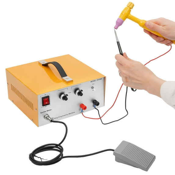 Wuzstar Portable Jewelry Spot Welder,Pulse Sparkle Spot Welder with Foot Pedal for Jewelry Gold Silver Platinum 110v