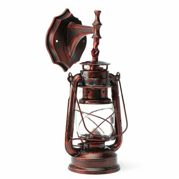 Wuzstar Rustic Lantern Wall Sconces E27 Red Bronze Wall Light Fixture Porch Lamp for Home Bar Hallways Corridor