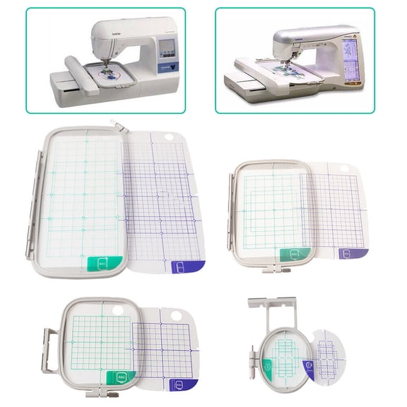 Wuzstar Set of 4 Embroidery Hoops Replace for Brother PE700 PE770 PE700II PE780D PE800 Sewing Machine Embroidery Machine Hoops Set