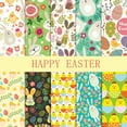 thumbnail image 1 of Wuztai 10PCS Easter Bunny Fabric Squares, 10inch Printed Polyester for DIY Crafts, Spring Sewing Material, 1 of 2