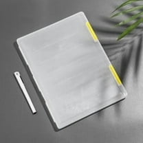 Wuztai A4 Transparent Storage Box, Clear Plastic Document Case for Paper Files, Stackable File Box for Home Office, Waterproof Organized