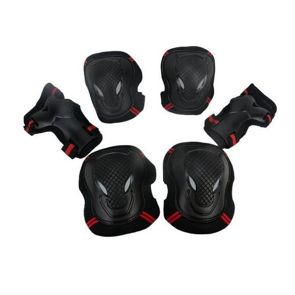 Wuztai BMX Bike Knee Elbow Pads with Wrist Guards, 6pcs Protective Gear Set for Cycling Skateboard, Sports Protective Pads