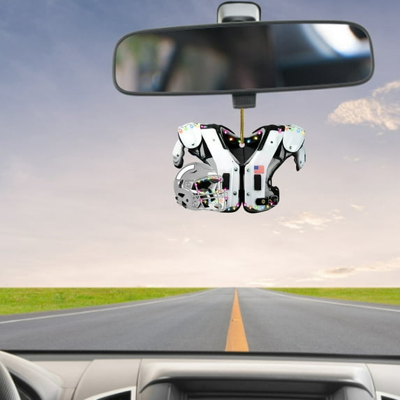 Wuztai Baseball Christmas Tree Ornaments, Shoulder Pads Helmet Flat Pendants, Sports Theme Holiday Decor