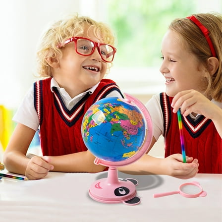 Wuztai Children Science Education Toys, 3D Rotating Globe With Light For Geography Learning, Enlightenment Teaching Aids For Kids Ages 3-10