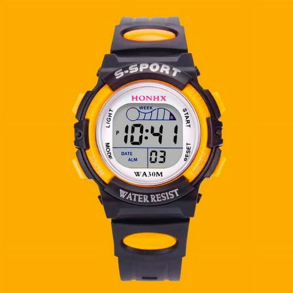Wuztai ChildrenBoys Digital Sports Watch, LED Display with Alarm Date Stopwatch, Luminous Wristwatch for KidsPlay Gifts