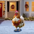 thumbnail image 1 of Wuztai Christmas Chicken Ground Plug Decoration, Outdoor Garden Farm Animal Yard Art for Holiday Display, Christmas Garden Stakes Decor, 1 of 5