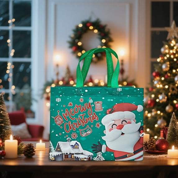 Wuztai Christmas Non-woven Gift Bags, Gold Red Purple Green Army Green Present Packaging, Holiday Party Favor Containers