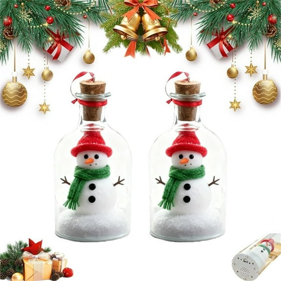 Wuztai Christmas Tree Snowman Voice Recording, Recordable Message Ornament with Playback Feature, Personalized Holiday Gift