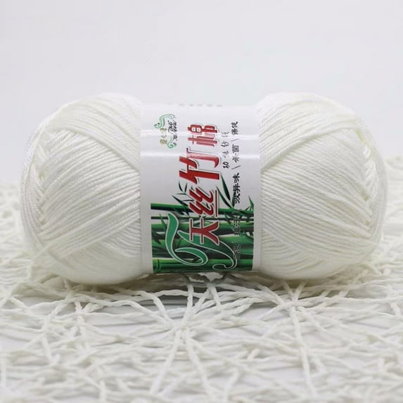 Wuztai Cotton Wool Ball Fiber Thread for Knitting, Soft Baby Yarn for Scarves Hats, Natural Hand Crochet Milk Cotton Line