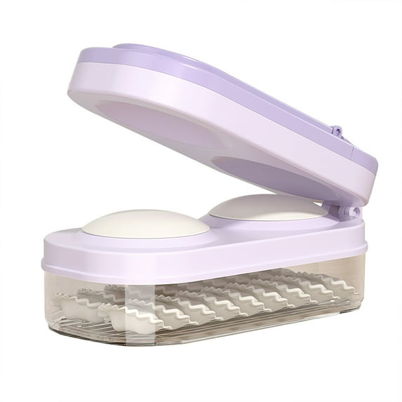 Wuztai Dumpling Maker Tool with Storage Box, Plastic Dough Rolling Press for Wrappers Noodles, Household Kitchen Gadget