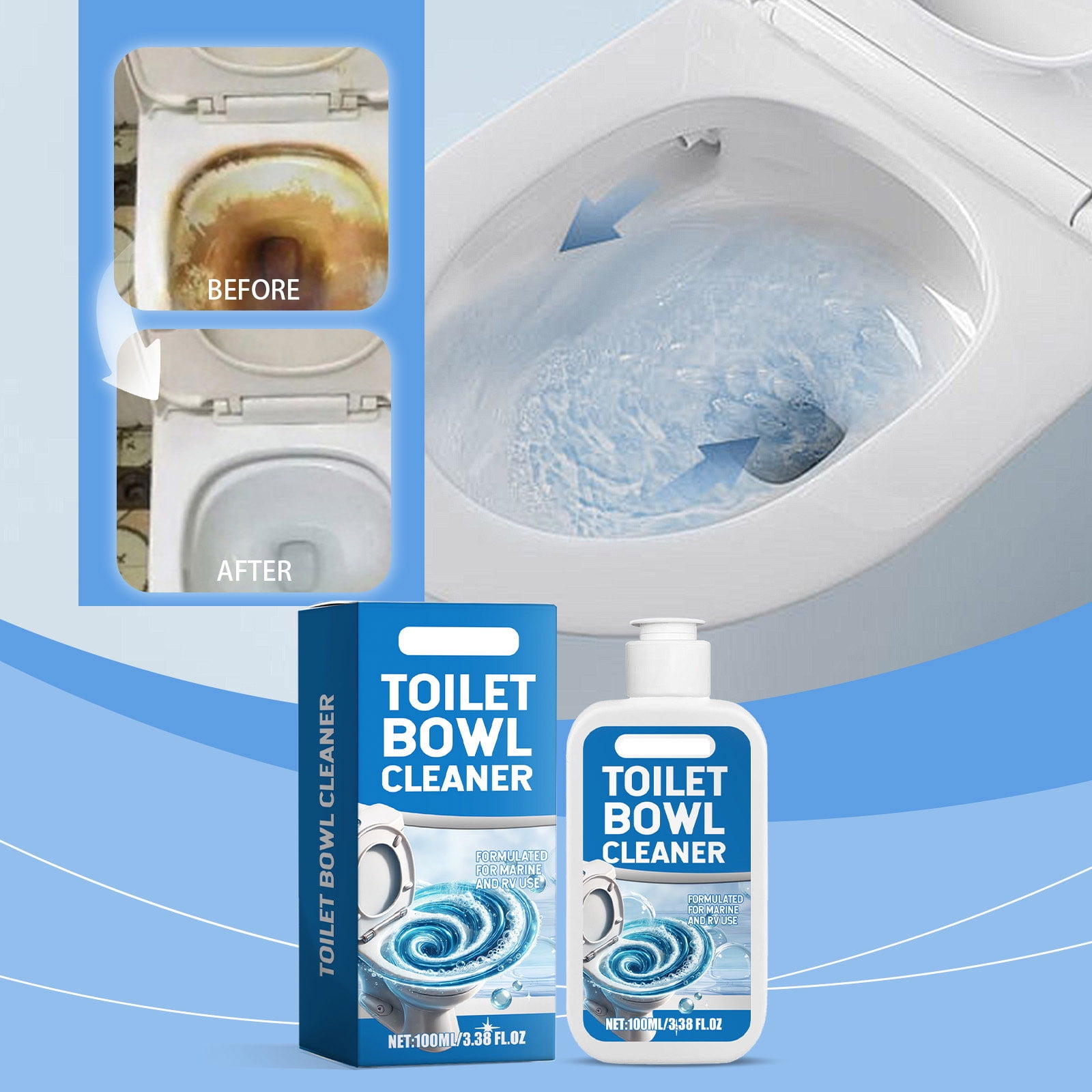 Wuztai Ecos Laundry Detergent (As Show), Bathroom Scrubber Toilet Bowl Cleaner 100ml