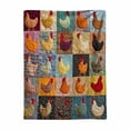 thumbnail image 1 of Wuztai Flannel Chicken Pattern Throw Blanket, Multiple Colorful Poultry Designs, Soft Warm Bed Sofa Cover, 1 of 2
