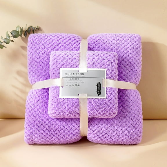 Wuztai Fleece & Bath Towel Set, Microfiber Absorbent Quick-Dry Bathroom Collection, Luxury Hotel Style Home Bath Linens Ensemble