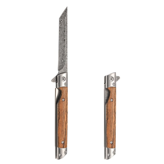 Wuztai Folding Knife Multipurpose Outdoor Camping, Stainless Steel Quick Opening Knife with High Hardness, Compact Utility Blade for Package Box Letter Opening Fishing Travel with Storage Bag