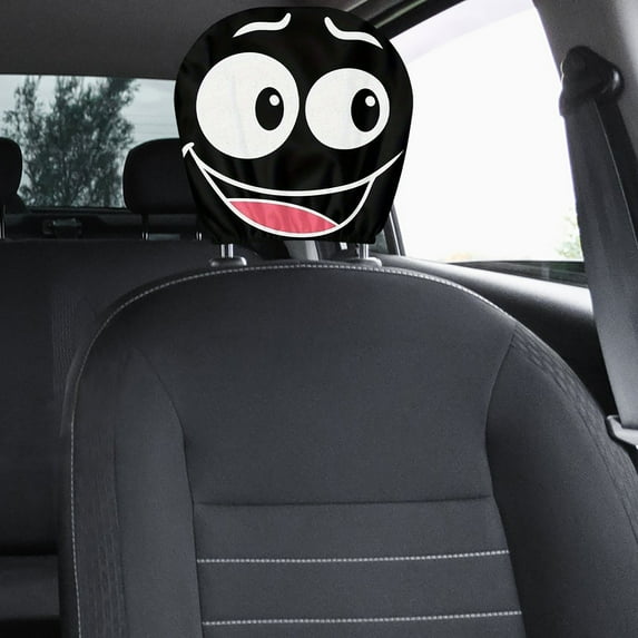 Wuztai Funny Car Print Headrest Cover, Universal Stretchable Style for Vehicle Seats, Elastic Fabric Protector for Road Trips Car Enthusiasts