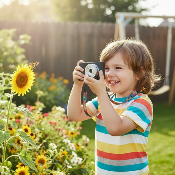 Wuztai HD Digital Camera forKids with 8X Zoom, 2.3in Screen Camcorder with Anti-Shake and Games,Children's Photo Video Camera with MP3