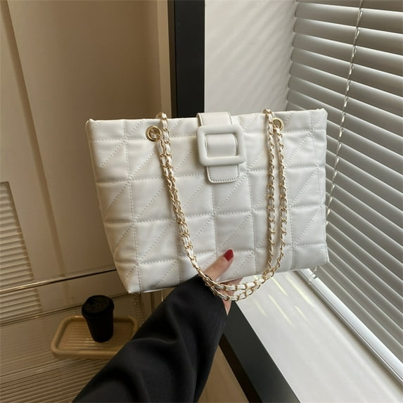 Wuztai High End Fashion Underarm Bag, Chain Strap Shoulder Bag Large Capacity, Quilted Leather Crossbody Bag