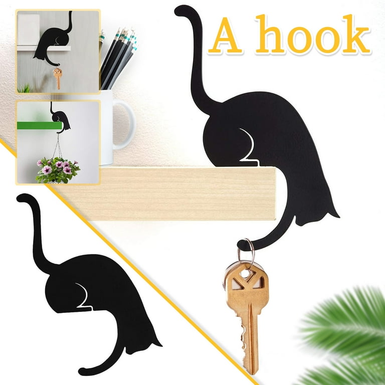 Wuztai Hooks for Hanging Hook Towel Hooks Animal shaped Wall Decoration Hook Pendant Bag And Key Chain Metal black Walmart