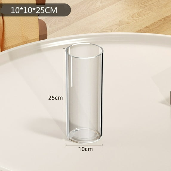 Wuztai Hydroponic Straight Tube Flower Vase, Plastic Floor to Ceiling Living Room Planter, Transparent Plant Container
