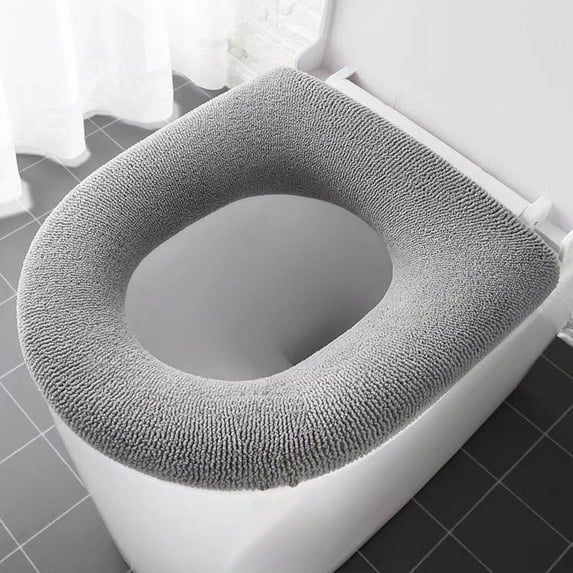 Wuztai Knitted Toilet Seat Cover, Winter Thickened Cushion for Household Bathroom, Warm Toilet Seat Liner