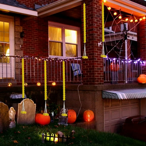 Wuztai Marigold Flower String Day of the Dead Decor, Plastic Material Yellow Color 150cm Long for Festival Altar Door Frame, Festival Decorations Holiday Ornaments Set