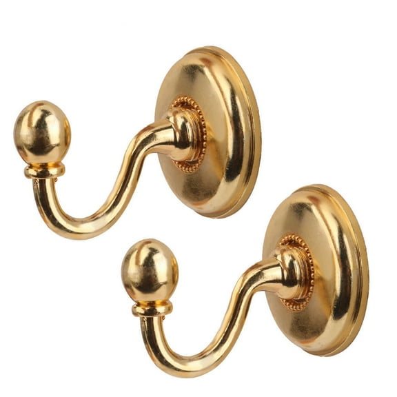 Wuztai Metal Curtain Holdbacks, 2-Pack Vintage Alloy Wall Tie Back Hooks, Window Drapes Hanger Hardware