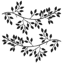 Wuztai Metal Wall Hanging Art Leaf Decoration, Olive Tree Branch Iron Art Wall Decor, Home Metal Wall Sculpture