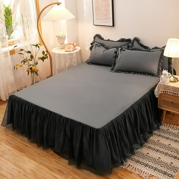 Wuztai Non Slip Mattress Cover with Dust Barrier, Mesh Bed Skirt Protector for Home Decoration, Fitted Sheet Secure