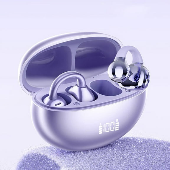 Wuztai Open Ear Bluetooth Earbuds with 60H Battery and Leak-Proof Tech, IPX5 Waterproof Ear Clip for Sports and Work, Wireless Headphones