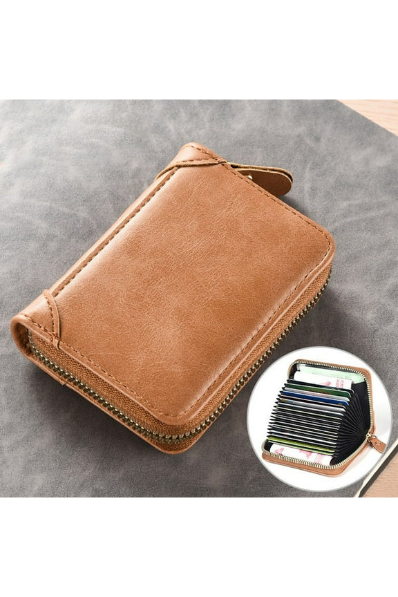 RFID Shielded Credit Card Wallet, Compact Multi Card Case for Men Women Going Out, Leather Card Holder