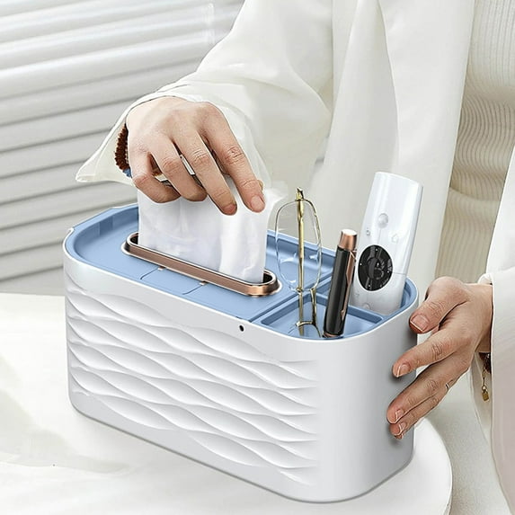 Wuztai Rectangular Tissue Box Cover with Modern Style, Plastic Tissue Holder for Bathroom and Car, Multi-Color Tissue Box for Home