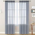thumbnail image 1 of Wuztai Solid-Color Double-String Curtain, Polyester Semi-Sheer Rod-Pocket Style, Light Filtering Window Treatment, 1 of 6