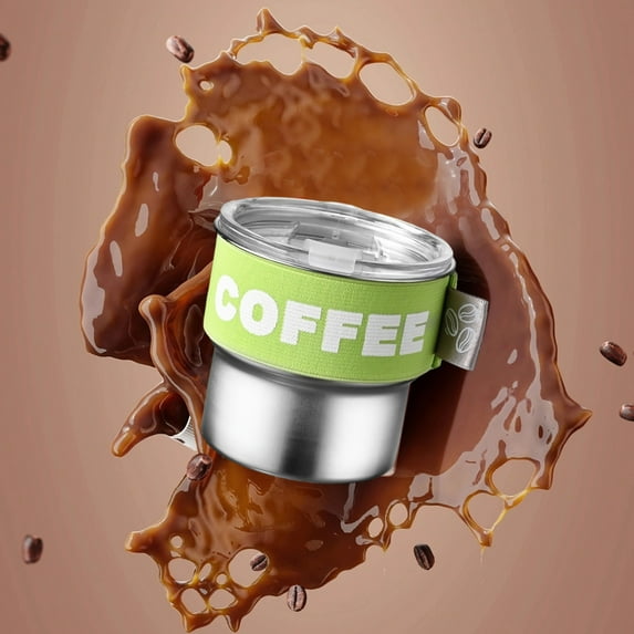 Wuztai Stainless Steel Coffee Cup 400mL, Portable Leak Proof Insulated Mug with Lid, Travel Tumbler for Hot Cold Beverages